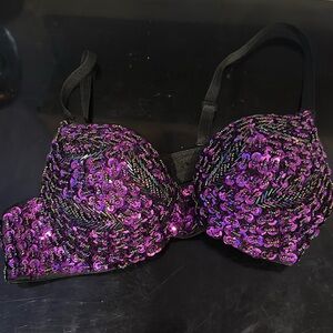 Purple sequin bra